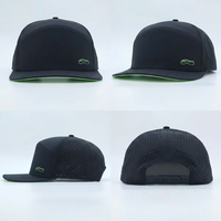 Casquettes de golf snapback 5 panneaux OEM pour hommes, casquette de sport haute performance, logo en caoutchouc personnalisé, casquette de golf trucker imperméable avec cordon