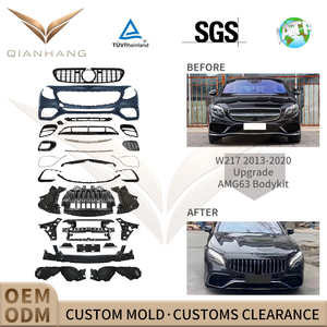 Nouveau kit carrosserie style AMG63 W217 en PP, pare-chocs avant et arrière, jupes latérales, conversion pour coupé Classe S C217 2015-2020 - Product Image 2