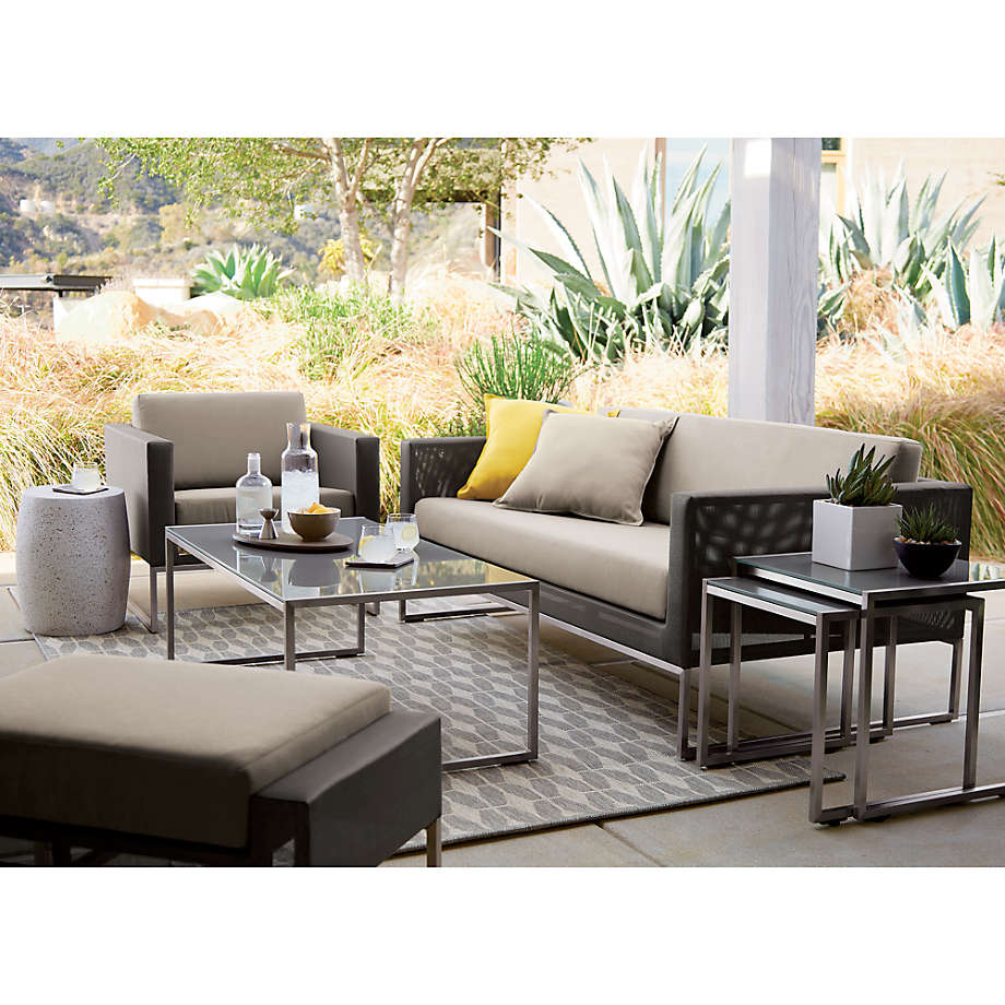 Garden set furniture new classic metal aluminum all weather waterproof fabric ottoman