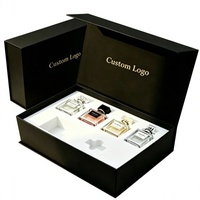 Boîte à parfum personnalisée en forme de livre, en matériaux recyclés écologiques, avec doublure en carton rigide, laminage mat et gaufrage magnétique