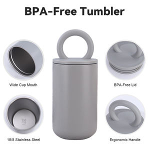 Taza de Café Personalizada de 500 ml, de Acero Inoxidable, Aislada al Vacío, con Asa, Taza Térmica para Viajes, a Prueba de Fugas, para Campamento al Aire Libre - Product Image 2