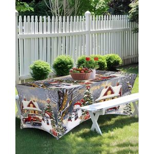 ผ้าคลุมโต๊ะยืดได้แบบยืดหยุ่นในฤดูหนาวสำหรับโต๊ะสี่เหลี่ยมผืนผ้า8ฟุตสำหรับงานแต่งงานเทศกาลคริสต์มาสงานค็อกเทลปาร์ตี้4ft สำหรับโรงแรม - Product Image 4