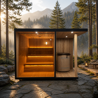 Sauna extérieur en cèdre rouge pour 2-3 personnes avec bain froid et baignoire à glace