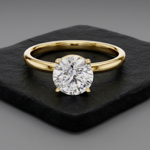 แหวนเพชรทรงกลมเจียระไนแบบบริลเลียนต์ ทองคำแท้ 14K สำหรับผู้หญิง คลาสสิก ได้รับการรับรองจาก IGI เพชรเพาะเลี้ยงในห้องปฏิบัติการ เหมาะสำหรับเป็นของขวัญวันครบรอบและวันแต่งงาน - Product Image 1