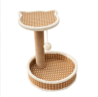 Support pour chat en rotin tressé, Arbre à chat en sisal, Tour pour chat de petite taille de style japonais, Jouet à gratter pour chat en sisal, Structure pour chat pour l'été