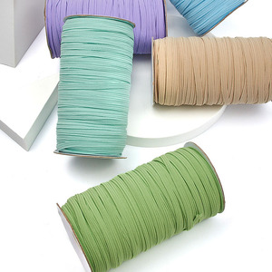 <strong>Colorful</strong> <strong>Elastic</strong> Hot Selling 3mm 6mm 9mm Width Black White Kitted <strong>Elastic</strong> Tape Flat Braided <strong>Elastic</strong> Band for Garment Sewing - Product Image 1