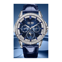 Montres mécaniques en acier pour hommes d'affaires, avec calendrier perpétuel en cristal et affichage 24 heures, conception d'usine et fabrication en série, pour marque privée