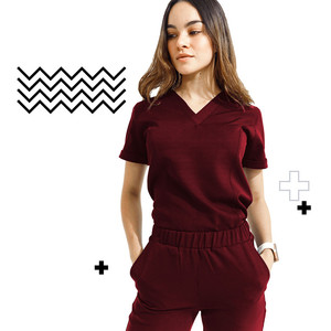 Conjuntos médicos de enfermera <span class=keywords><strong>para</strong></span> correr de manga corta transpirables personalizados al por mayor, cómodos tejidos de LICRA <span class=keywords><strong>para</strong></span> mujeres, enfermeras y médicos - Product Image 6