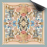 Tapis de Mahjong en porcelaine bleue et blanche, imprimé floral Dragon Phoenix Pivoine, tapis de table antidérapant en microfibre pour 4 joueurs, soirée de jeu