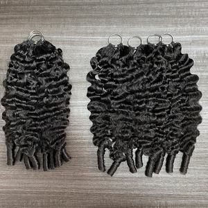 Extensions de <span class=keywords><strong>cheveux</strong></span> humains en crochet de qualité 10A, couleur naturelle, 16-24 pouces, boucles birmanes, style bohème sans nœuds, vente en gros - Product Image 1