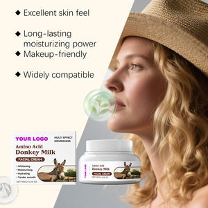 Crème visage au lait d'ânesse personnalisée <span class=keywords><strong>pour</strong></span> peaux sensibles, niacinamide, collagène, glycérine, arbutine, sans sulfate, éclaircissante, hydratante - Product Image 1