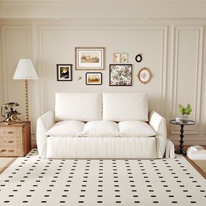 Canapé-lit convertible pliable 2 places avec ensemble oreiller et couverture 2-en-1, lit d'appoint multifonctionnel en velours pour salon - Product Image 2