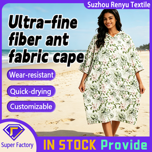 <span class=keywords><strong>Poncho</strong></span> de surf à sublimation imprimé sur mesure, peignoir de change à capuche en microfibre gaufrée, serviette de plage pour se changer - Product Image 2