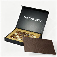Boîte cadeau en chocolat personnalisée de qualité supérieure, pliable, avec grille en carton doré, vide, pour emballage