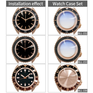 Cassa <span class=keywords><strong>Orologio</strong></span> Opaca 3.8 SKX <span class=keywords><strong>Oro</strong></span> <span class=keywords><strong>Rosa</strong></span> con Corona a Ore 4 per Movimento SKX007 009, Inserto Zaffiro, Fondello di Ricambio, Parti Modifica - Product Image 5