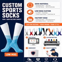 Chaussettes de football d'été fines en gros, hauteur genou, avec bout renforcé, séchage rapide, respirantes, écologiques, et revers personnalisables pour équipes sportives