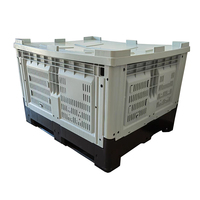 Grande caisse en plastique pliable en maille HDPE ventilée pour fruits, caisse en plastique empilable pour produits agricoles