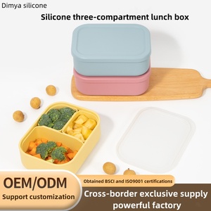 Lonchera de silicona de grado alimenticio, diseño compartimentado, apilable y sellable, ideal para niños, muy vendida. - Product Image 4