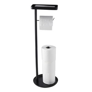 Supporto libero in metallo combinato portarotolo di carta igienica autoportante supporto per carta da bagno con scopino - Product Image 1