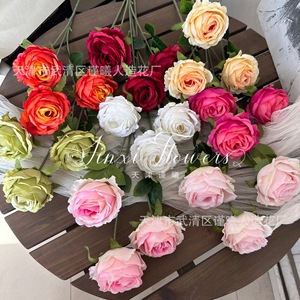 ดอกกุหลาบประดิษฐ์ Jinxi ดอกไม้ผ้าไหมสำหรับตกแต่งงานแต่งงาน ของตกแต่งบ้าน อุปกรณ์ประกอบฉากถ่ายภาพ - Product Image 1