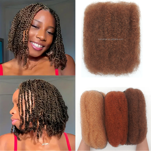KAMA Cheveux Remy péruviens humains tressés bouclés au crochet en vrac cheveux afro crépus pour tresses - Product Image 1