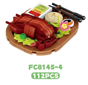 Bloques de Construcción Educativos para Niños, Modelo de Comida para Armar, Rompecabezas para Niños, Pato Asado, Bistec, Hamburguesa, Hot Pot - Product Image 5