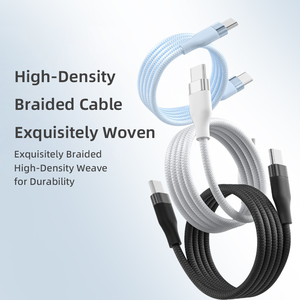 Cable Trenzado de Alta Densidad Tipo-C a Tipo-C con Conectores Duraderos de Carga Rápida - Product Image 1