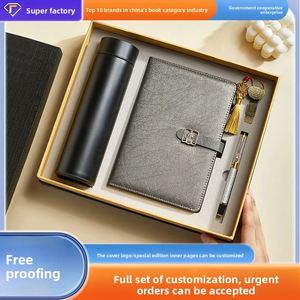 Jiubo Nouveau Cadeau d'entreprise pour réunion annuelle : Ensemble carnet A5 en similicuir de style chinois et tasse isotherme, idéal pour le bureau - Product Image 4