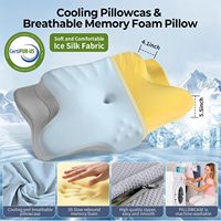 Bantal Tidur Busa Pendingin Lambat Kembang Kembali, Bantal Ergonomis Bentuk Tanduk Sapi Isi Busa untuk Tidur Grosir