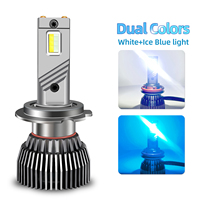 Ampoules de phare LED bicolores 120W Blanc Glace Bleu H1 H3 H7 880 881 pour voiture, phare antibrouillard super lumineux, remplacement OEM ODM