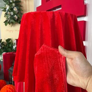 ผ้าม่านกำมะหยี่แนววินเทจคุณภาพสูงผ้าหนาสีแดงไวน์แดงตกแต่งสถานที่จัดงานแต่งงานฉากหลังจัดเลี้ยง - Product Image 5