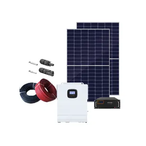 Inverter tenaga surya hibrida Off Grid 3KW, Set lengkap sistem baterai rumah penyimpanan energi surya jumlah besar sistem energi