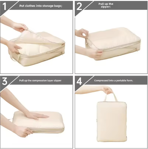 Set di Cubi Organizzatori per Valigie in Nylon Riciclabile con Logo Personalizzato, Comprimibili e Portatili per Viaggi - Product Image 6