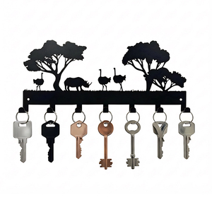 Organizador de Ropa y Llaves Adhesivo de Pared con 7 Ganchos, Ahorra Espacio, Resistente a la Oxidación, Duradero para Armario, Oficina, Dormitorio - Product Image 1