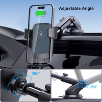 Soporte Magnético Inalámbrico para Teléfono de Coche con Carga de 15W y Rotación de 360° °   Soporte Giratorio con Ventosa para Parabrisas y Tablero de Instrumentos, Soporte Móvil para Automóvil