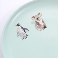 Ensemble d'épingles en émail Pingouin Koala, broche en alliage de zinc représentant des animaux sauvages, pour sac à dos, veste, chapeau, revers, accessoire de collection, cadeau
