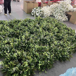 EG-WR-GR01 <strong>2026</strong> Natural White <strong>Rose</strong> Green Leaves Babys Breath Artificial Flowers Garland Wreath Ring Wedding Centerpieces Decor - Product Image 2