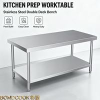 Table de préparation en acier inoxydable de haute qualité personnalisable, plan de travail de cuisine en acier inoxydable commercial pour couper la viande