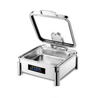 Ensembles de plats de chauffe-plats en acier inoxydable Buffet rectangulaire chauffe-plats plats de service commerciaux chauffe-plats