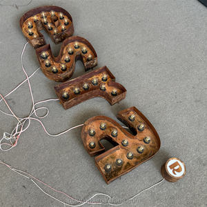 Décoration personnalisée Ampoules à Led Vintage Rouillé 3D Lettre Canal Lettres Chapiteau Métallique Lettres Lumineuses - Product Image 3