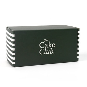 Boîte d'expédition en carton ondulé personnalisée, vert foncé rayé, pour l'emballage de pâtisseries, gâteaux, biscuits et autres produits de boulangerie - Product Image 5