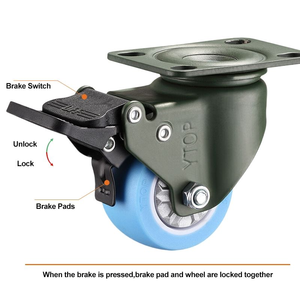 YTOP Poliuretano TPU + Manganês Aço 2 polegada TPU Médio Dever Rodízio Pu Industrial TPU Médio Dever Roda - Product Image 4