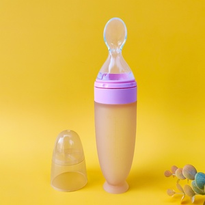 Produits maternels et infantiles : <span class=keywords><strong>Biberon</strong></span> cuillère souple en silicone de qualité alimentaire pour céréales de riz et aliments complémentaires pour bébés - Product Image 6