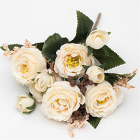 Bouquet d'hortensias et de pivoines de style européen, fleurs artificielles en soie, fleurs préservées, décoration de mariage, décoration de salon, accessoires de photographie