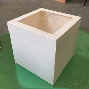 Wholesale High Quality Plain white Tall cake box with clear window