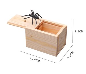 Caja original de broma de <span class=keywords><strong>araña</strong></span>, juguetes sorpresa de madera de Navidad divertidos, Caja de Regalos, regalos de mordaza, kit de bromas de broma práctica - Product Image 5