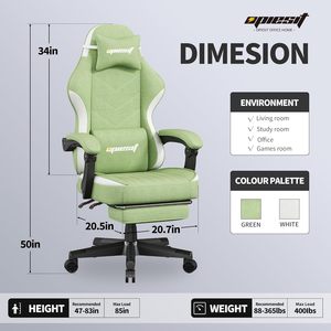Chaise de jeu pivotante inclinable ergonomique en cuir PU, chaise de jeu de haute qualité, chaise de sport électronique avec repose-pieds - Product Image 3