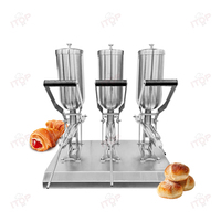 Meilleures ventes : Distributeur de garniture commercial pour pâtisserie, crème, confiture de fruits, beignets, 3 réservoirs, utilisation en boulangerie, en vente