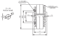 24V DC Hohlwellen-Magnetpulverbremse mit 30mm Welle, 2000 U/min, natürliche Kühlung, Abwickelspannungsbremse für Druckmaschinen