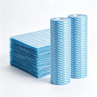 Maßgefertigte fusselfreie Spunlace-Vlies-Küchentücher auf Rolle, Fischgrätmuster, ölabsorbierendes Reinigungstuch, Größe 35x28 cm